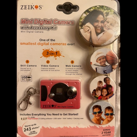 Zeikos Other - NEW Zeikos Mini Digital Camera with accessory kit.